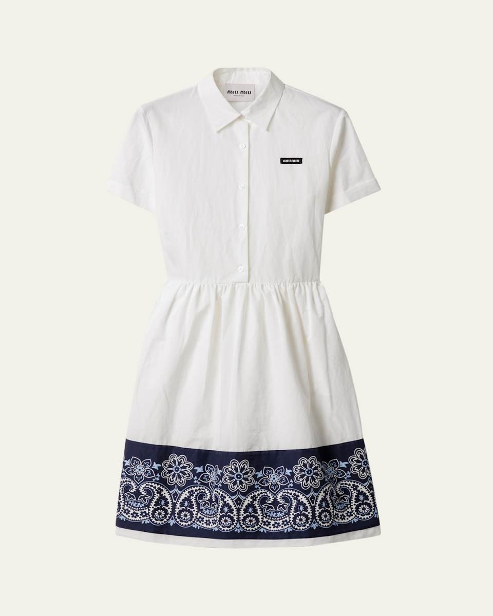 Poplin Bandana Knee-Length Shirtdress